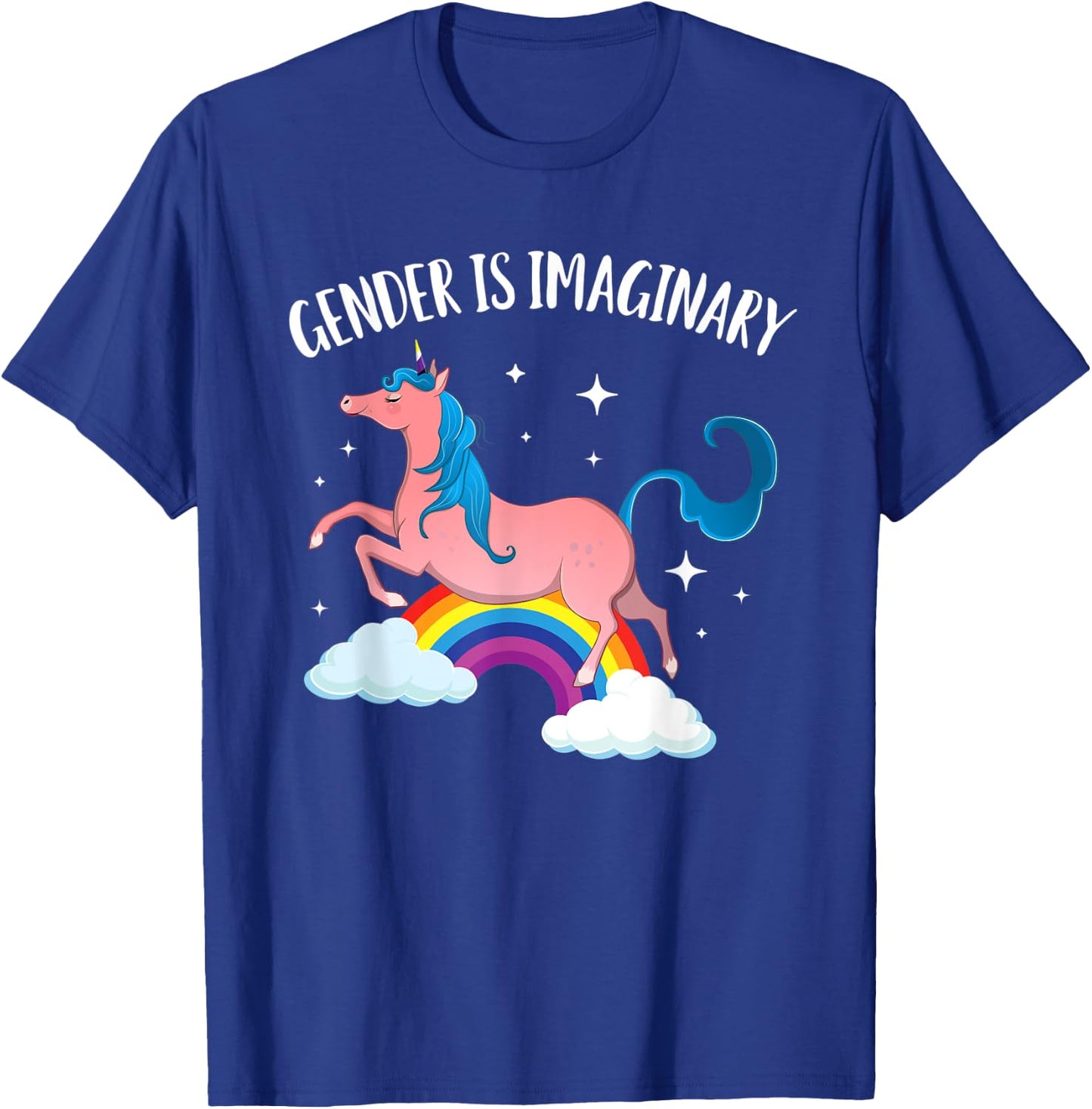 Gender Is Imaginary Non-Binary Unicorn Genderqueer T-Shirt - T-Shirt | Royal