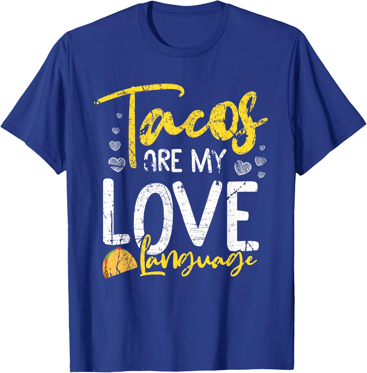 Tacos Are My Love Language Funny Cinco De Mayo Retro Graphic T-Shirt - T-Shirt | Royal