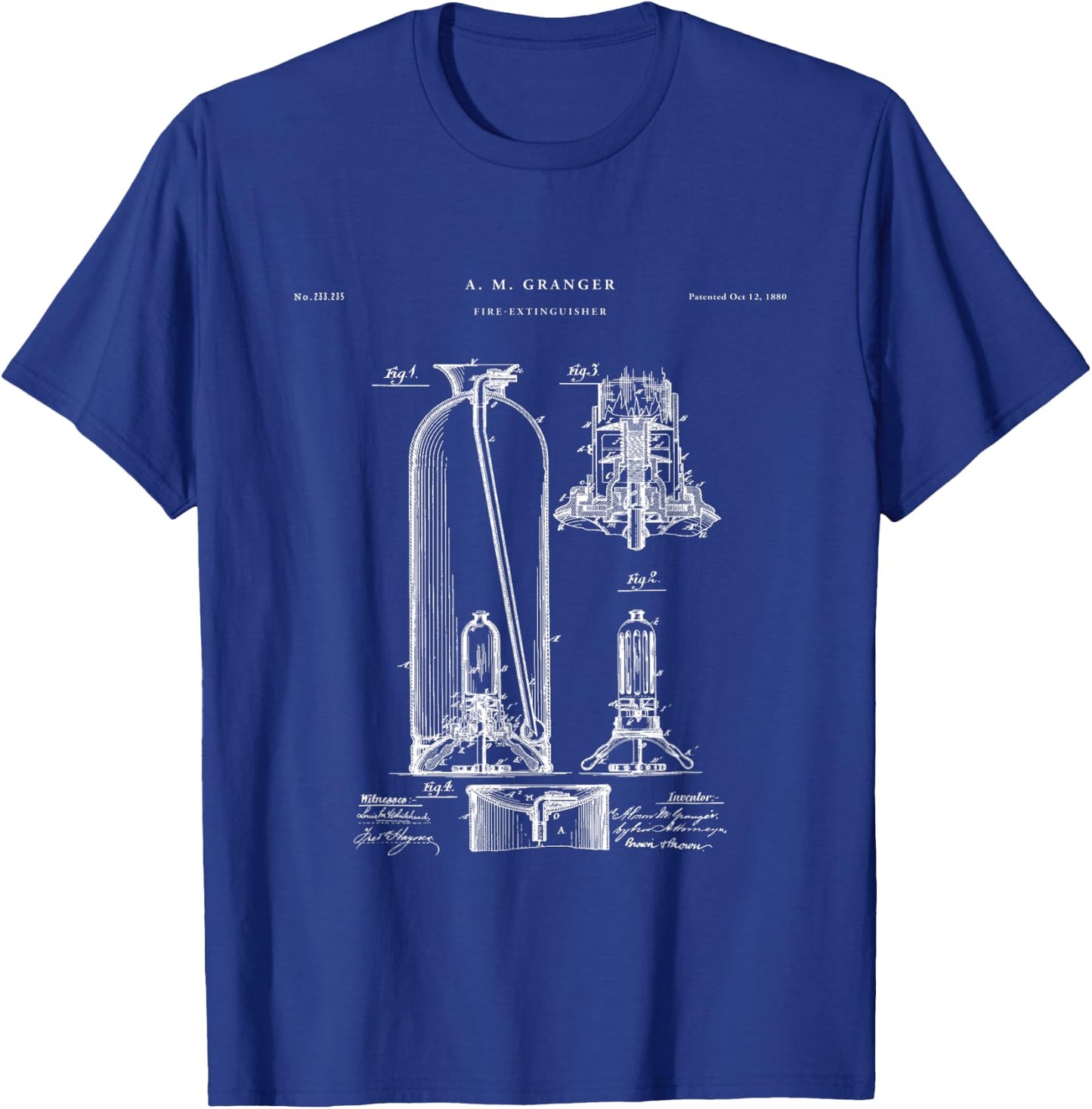 Fire extinguisher Patent - Firefighter Shirt T-Shirt - T-Shirt | Royal