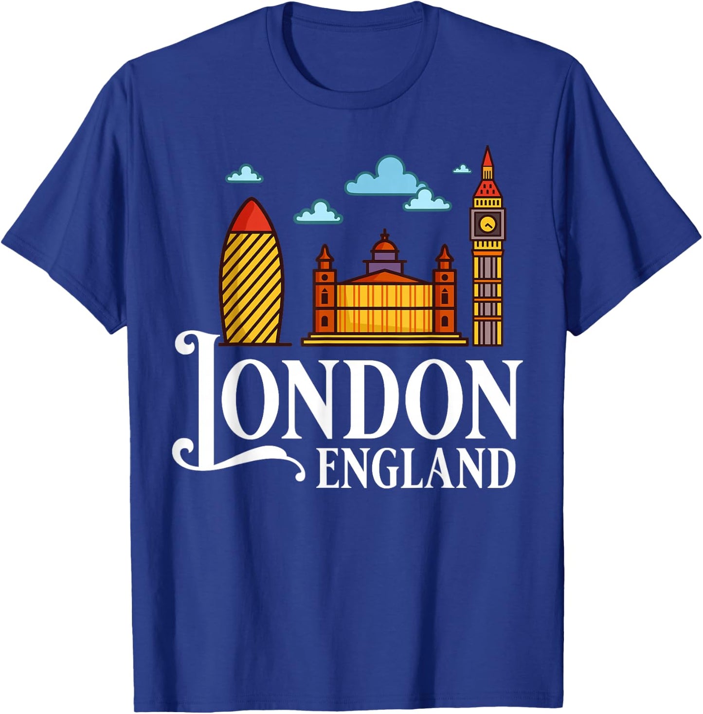 London England City Skyline Map Travel T-Shirt - T-Shirt | Royal