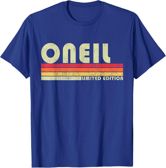 ONEIL Surname Funny Retro Vintage 80s 90s Gifts Men Women T-Shirt - T-Shirt | Royal