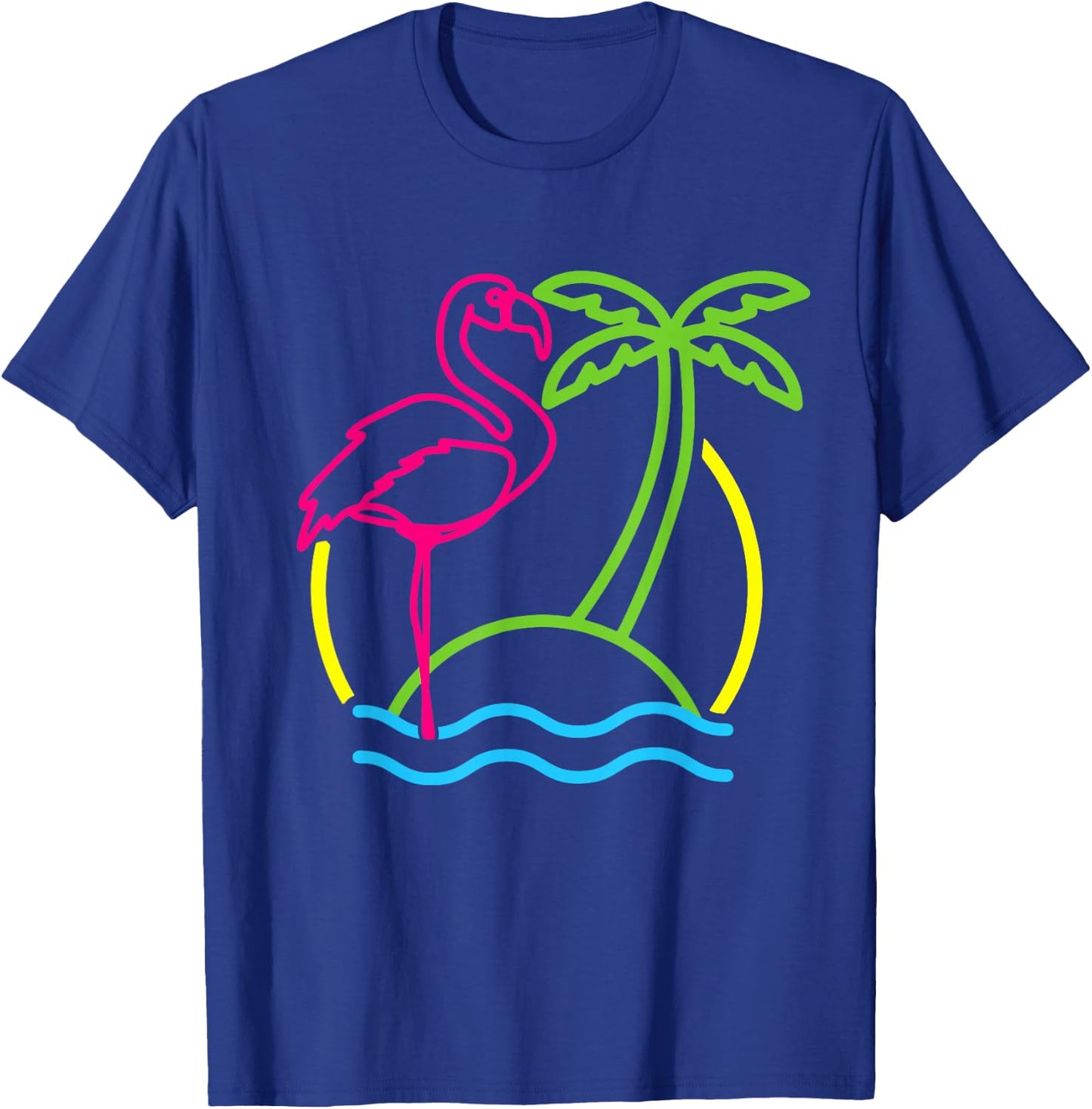 Flamingo Retro 80s Beach Vintage Party Miami Flamingo Lover T-Shirt - T-Shirt | Royal