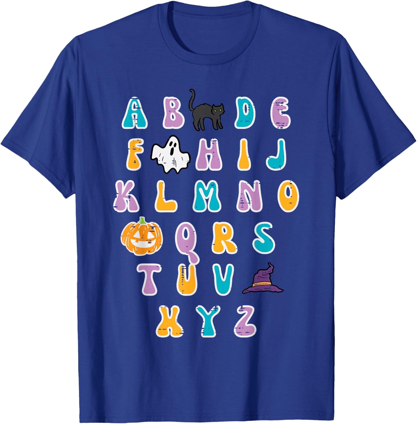 Halloween ABC Alphabet Cute Costume Teacher Women Girls Kids T-Shirt - T-Shirt | Royal