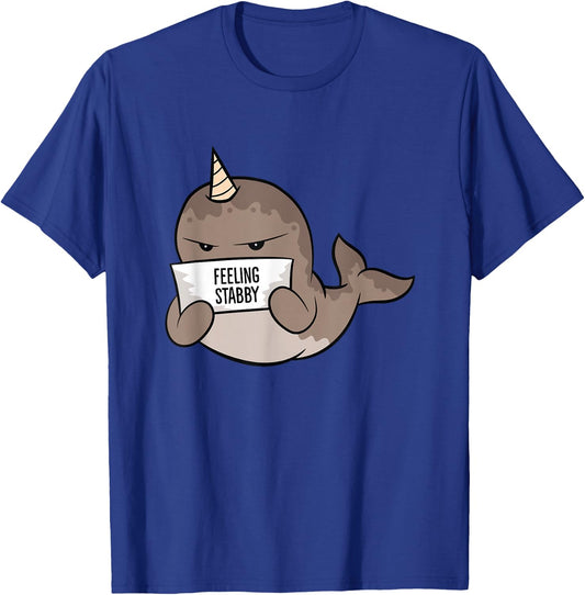 Cute Narwhal Feeling Stabby T-Shirt - T-Shirt | Royal