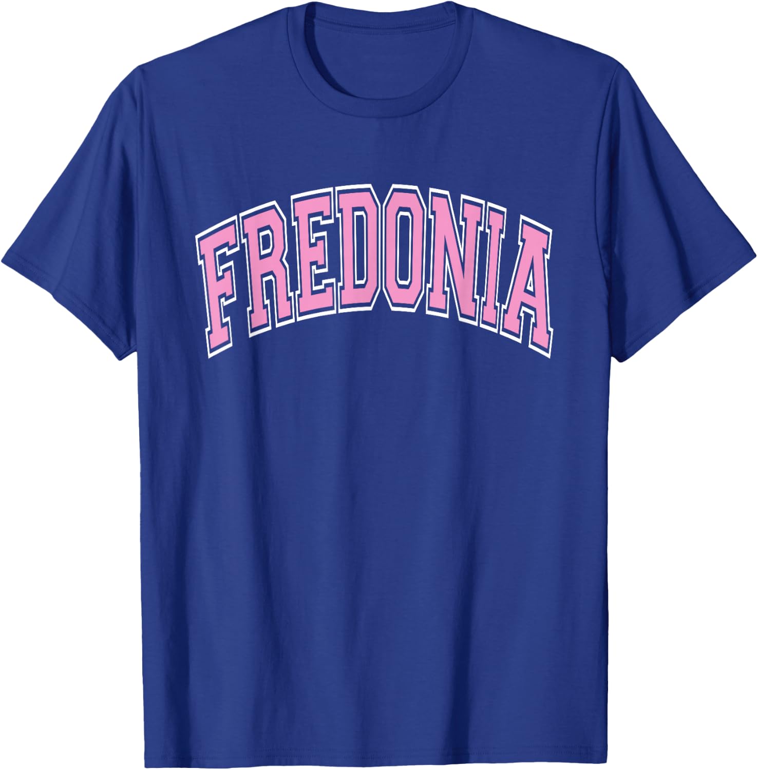 Fredonia Arched Pink Text T-Shirt - T-Shirt | Royal