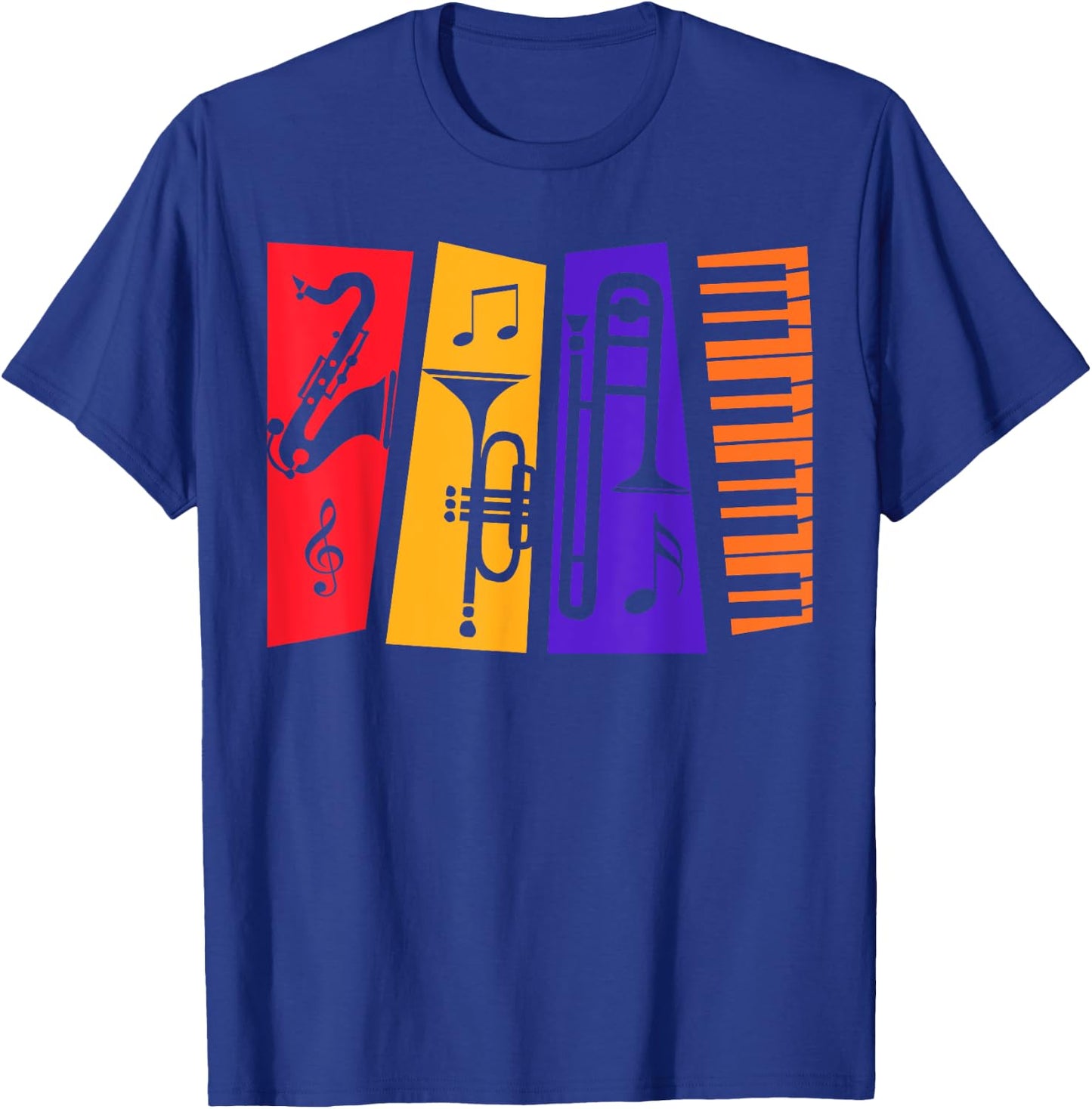 Jazz Music Instruments for Jazz Lovers Players Jazz Music T-Shirt - T-Shirt | Royal