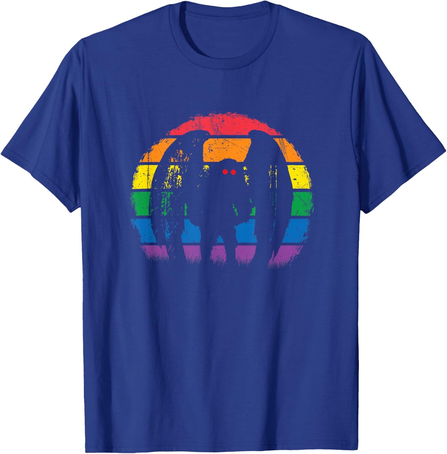 Mothman - Retro Rainbow, Colorful Cryptid T-Shirt - T-Shirt | Royal