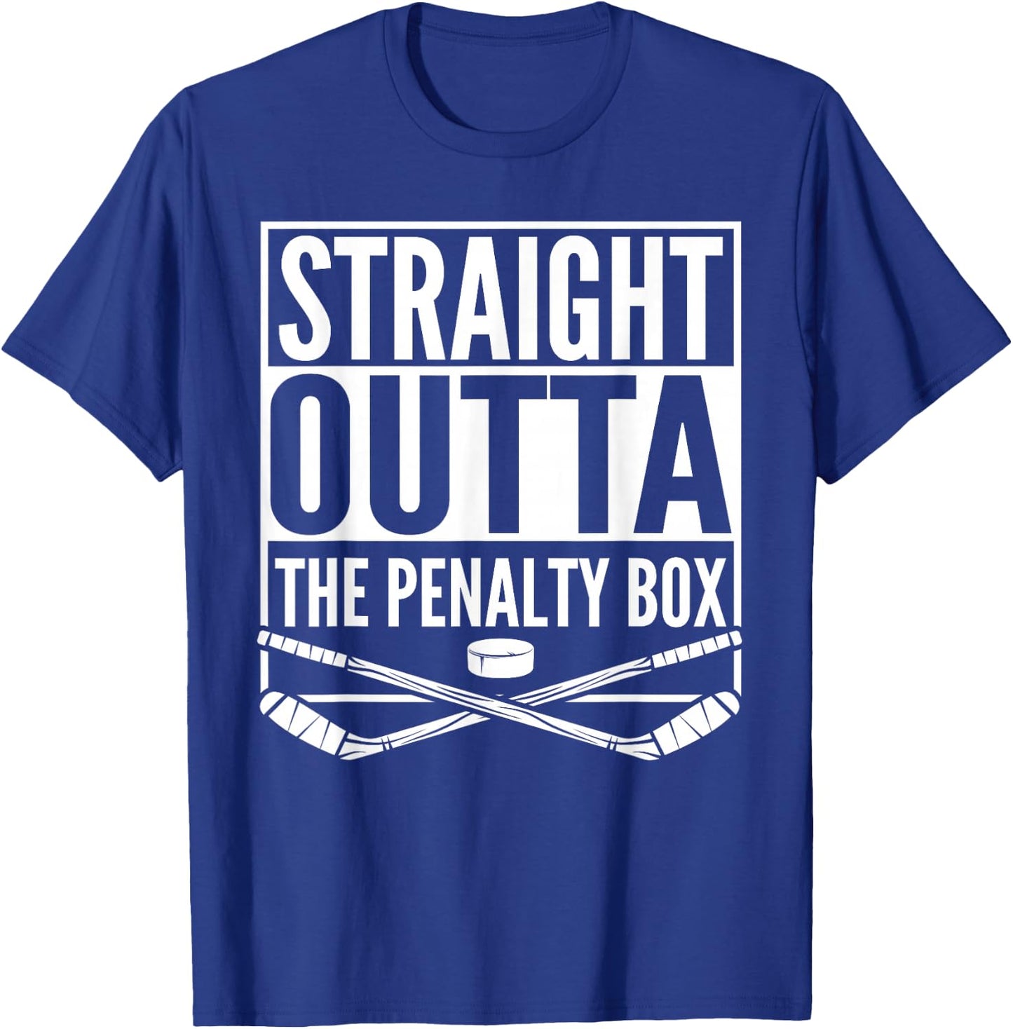 Straight Outta The Penalty Box Hockey Player Gift Hockey T-Shirt - T-Shirt | Royal