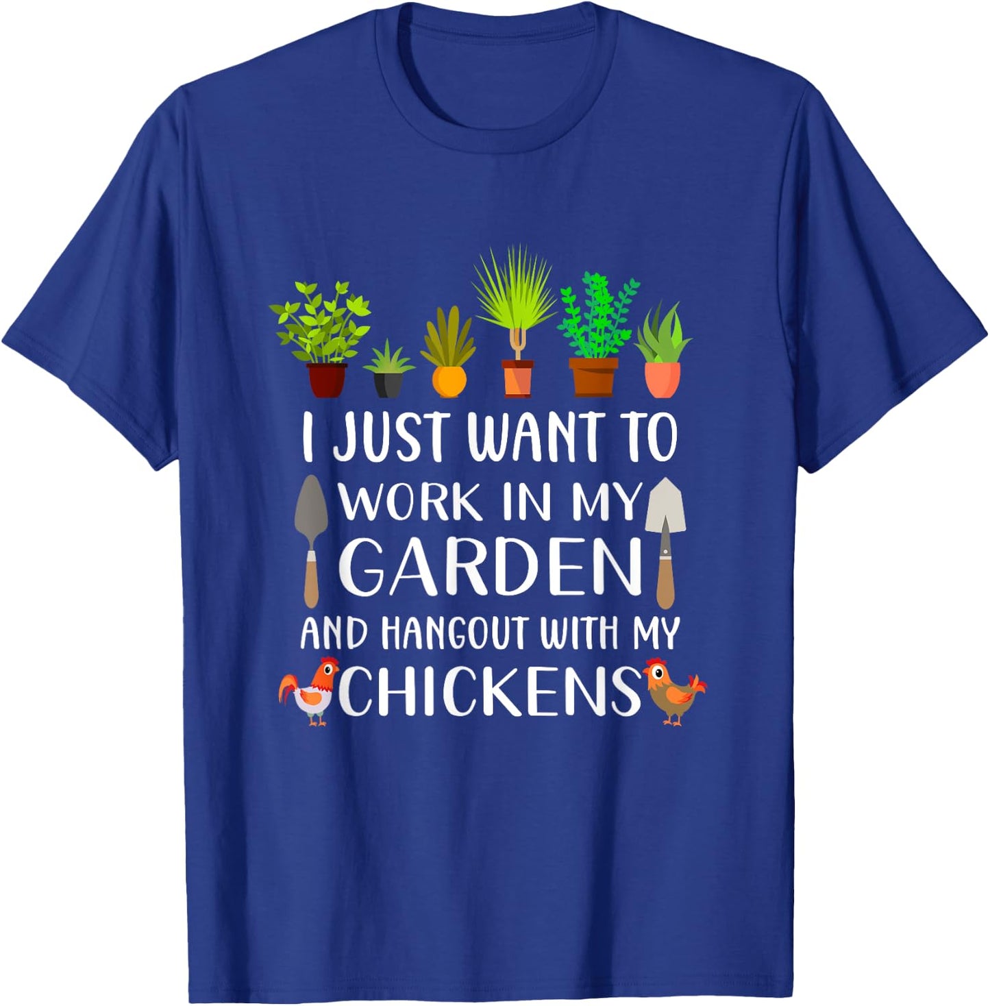 Chicken lover funny gardening shirt women, Gardener T-Shirt - T-Shirt | Royal