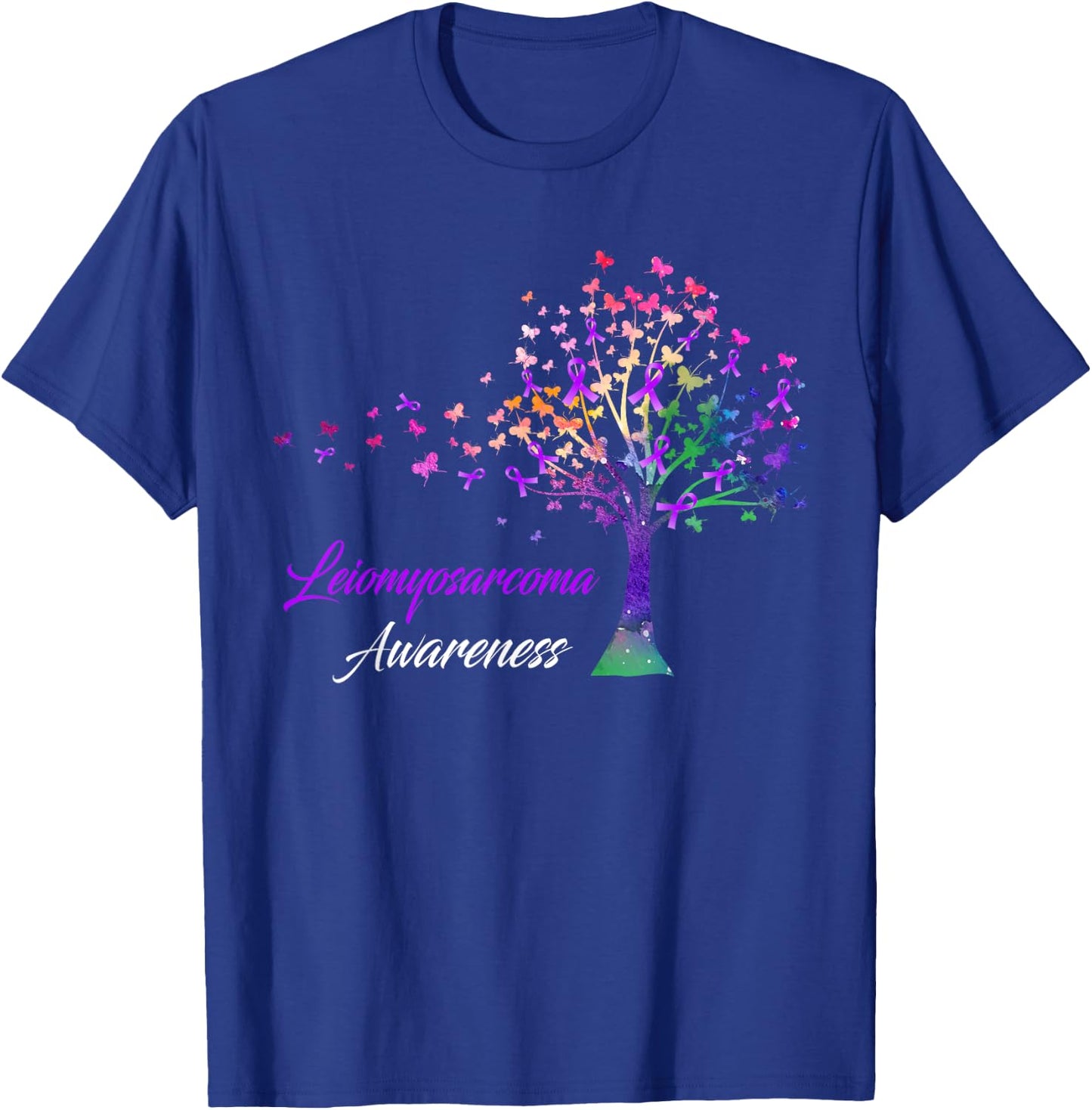 Tree Ribbon Leiomyosarcoma Awareness T-Shirt - T-Shirt | Royal