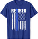 Retired Police Officer American Flag Retirement 2021 Cop T-Shirt - T-Shirt | Royal