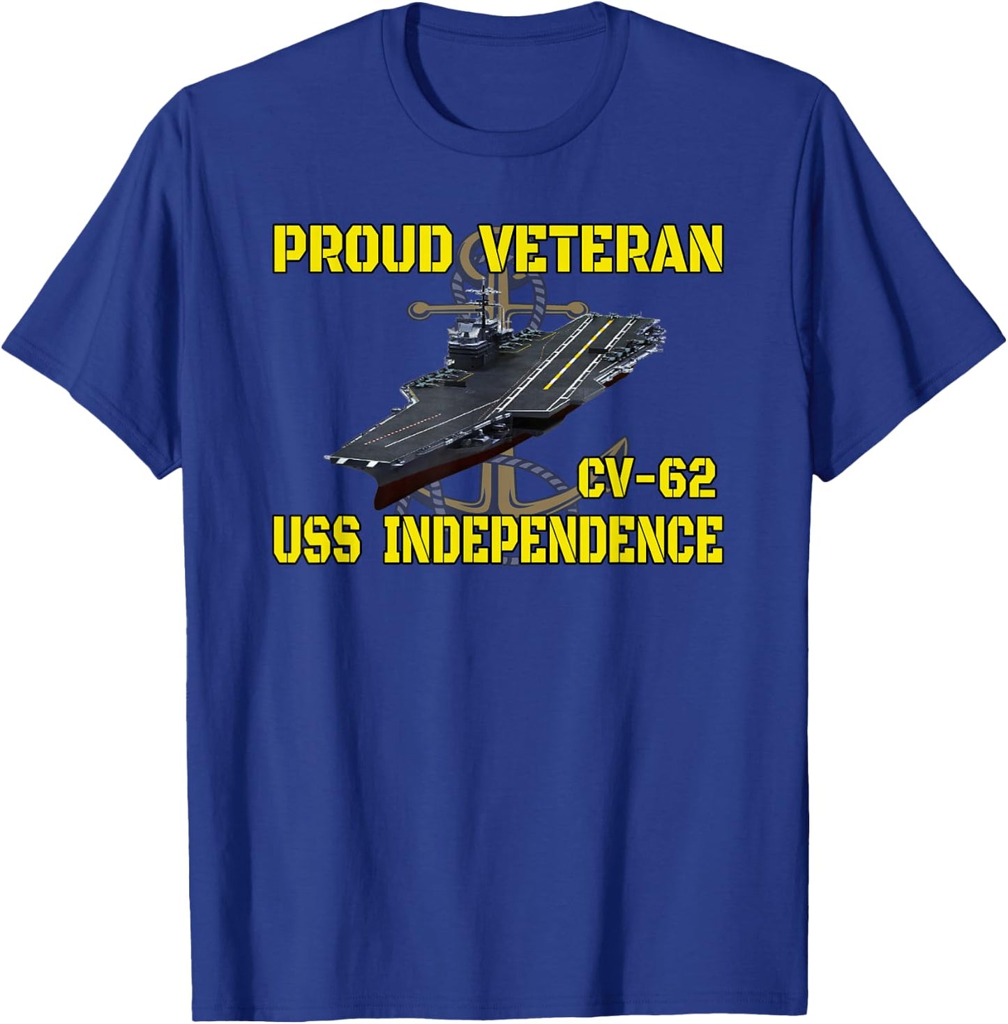 Aircraft Carrier USS Independence CV-62 Veterans Day Father T-Shirt - T-Shirt | Royal