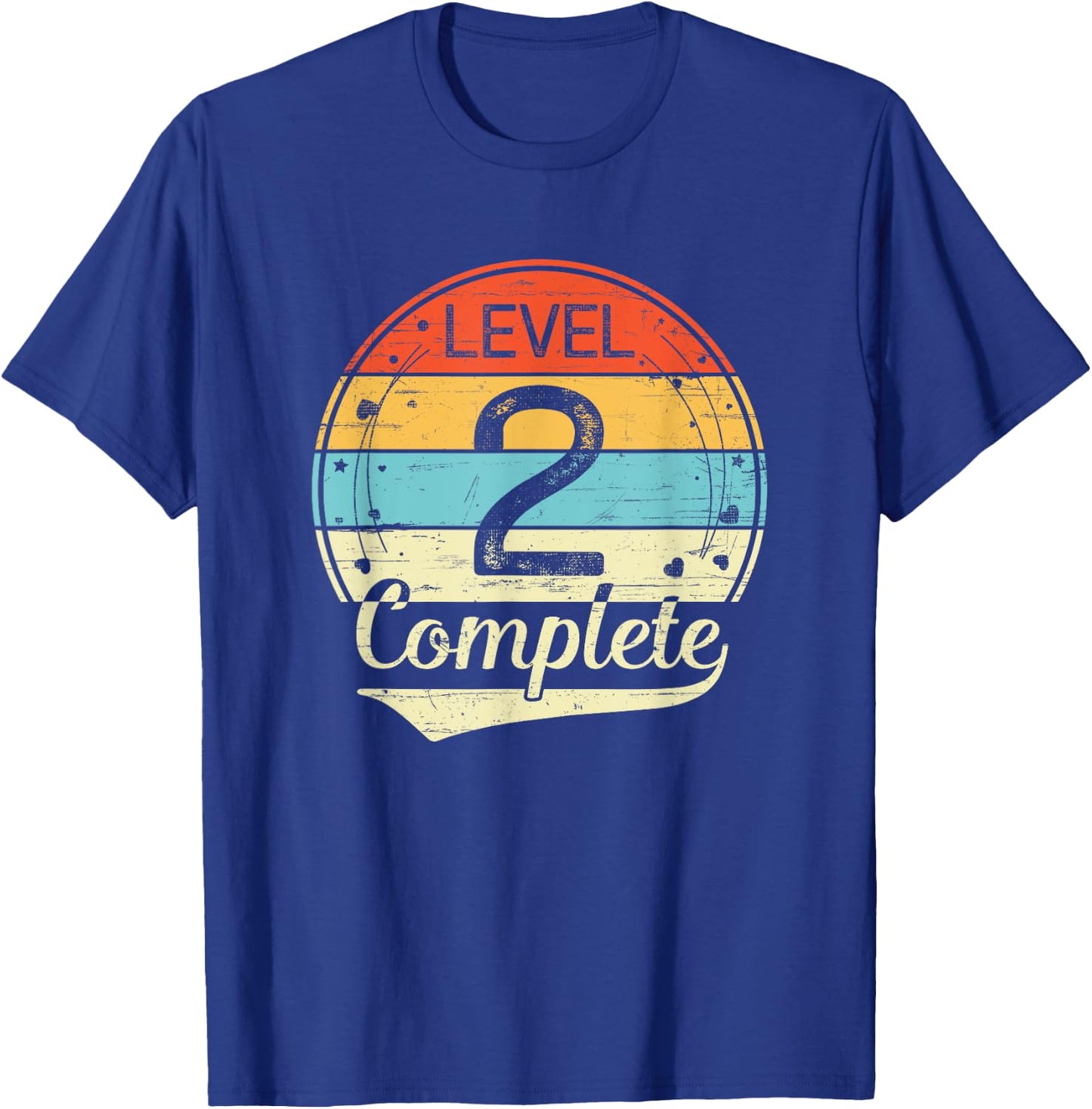 Level 2 Complete Retro 2nd Wedding Anniversary T-Shirt - T-Shirt | Royal