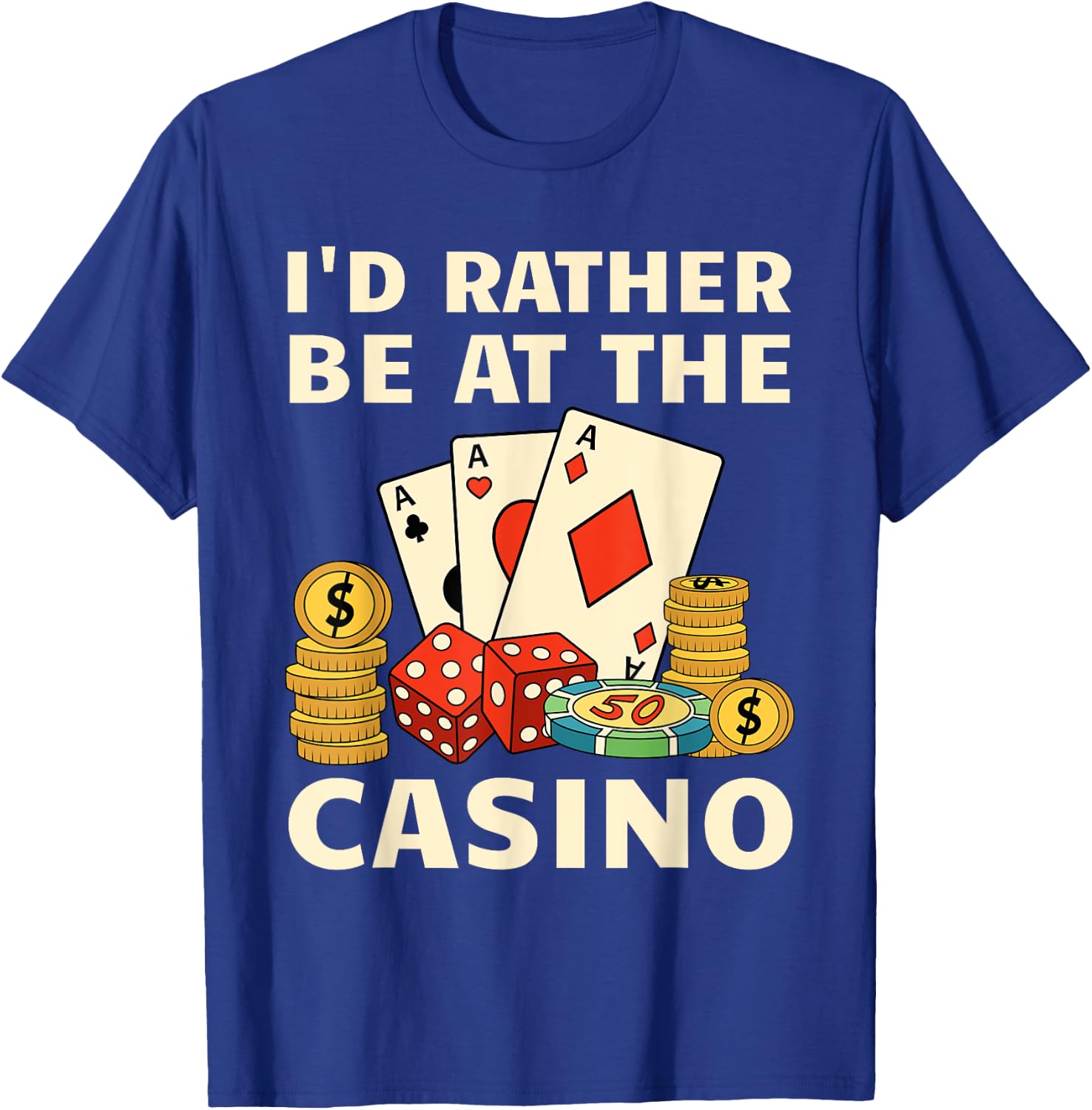 Cool Casino Lover Art Women Casino Gambling Gambler T-Shirt - T-Shirt | Royal