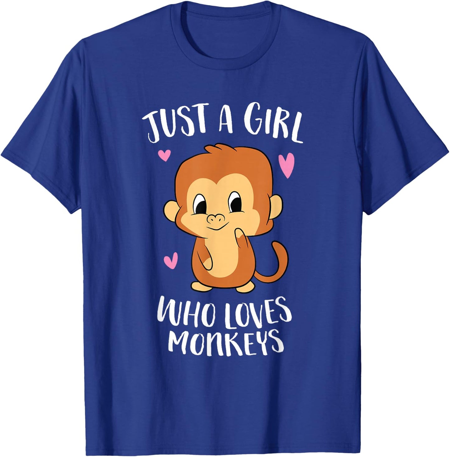 Just a Girl Who Loves Monkeys Cute Monkey Lover Gift T-Shirt - T-Shirt | Royal