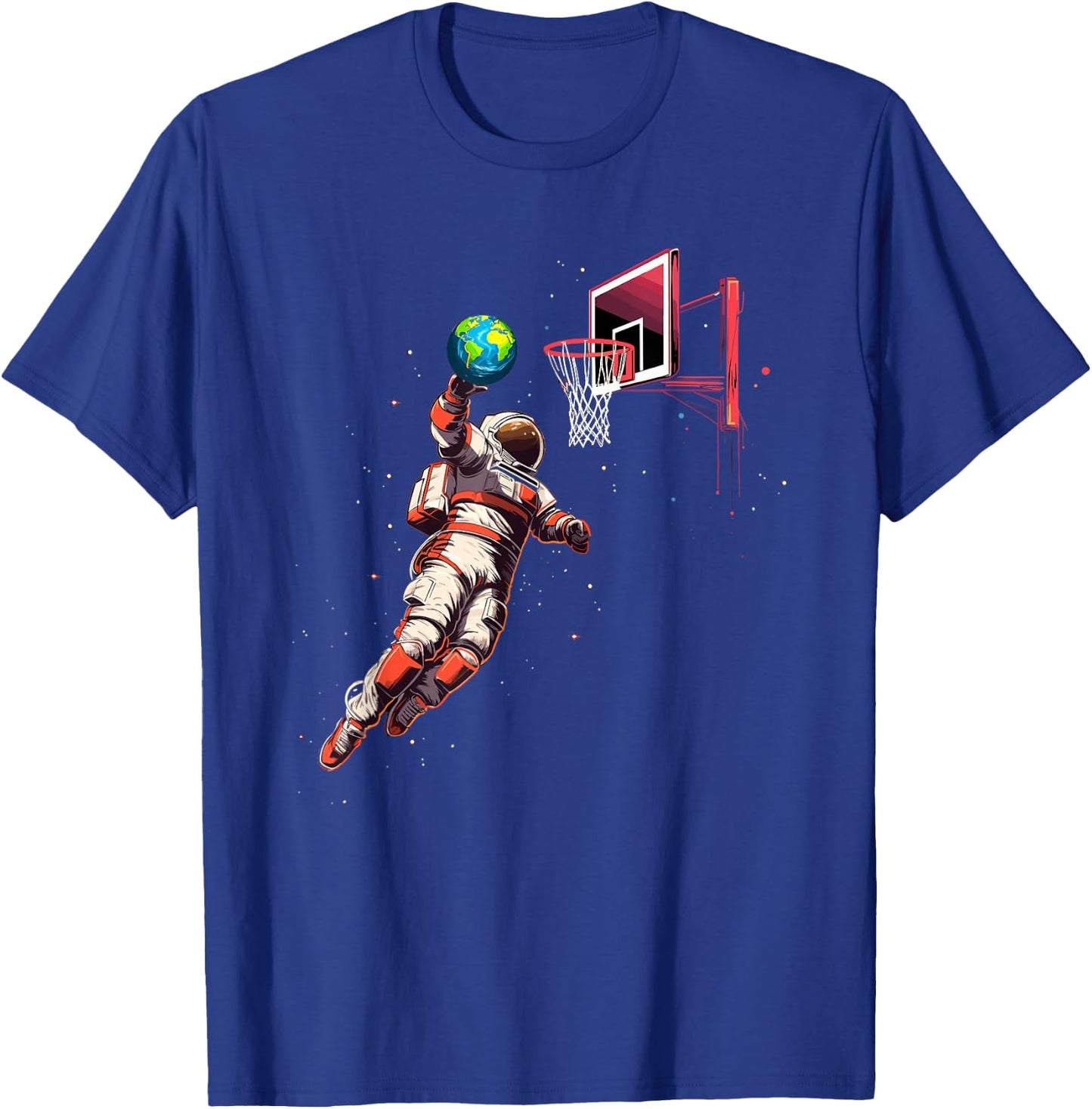 Astronaut Basketball Outer Space Gifts Men Kids Women Space T-Shirt - T-Shirt | Royal