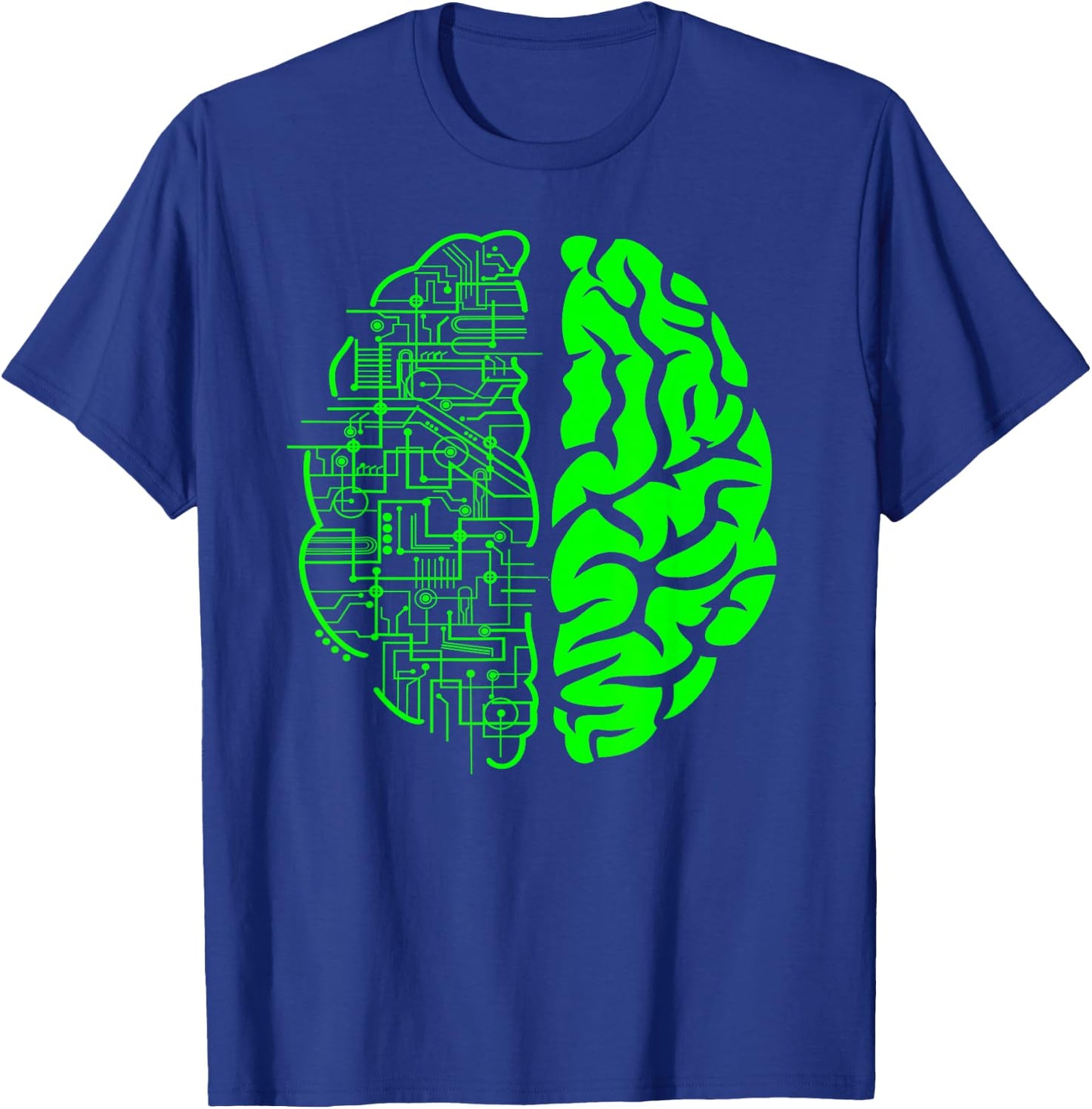 Binary AI Computer Circuit Electric Game Lovers Gift & Brain T-Shirt - T-Shirt | Royal