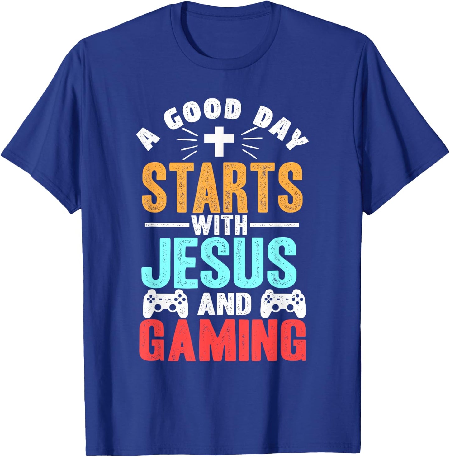 Funny Christian Jesus Gaming Gift Christian Gamer T-Shirt - T-Shirt | Royal