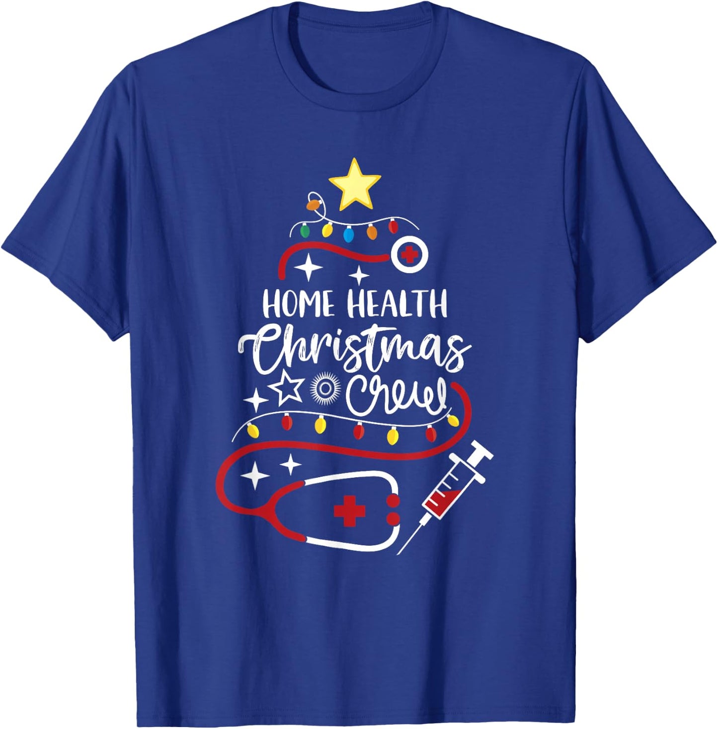 Home Health Nurse Specialists Home Health Christmas Crew T-Shirt - T-Shirt | Royal