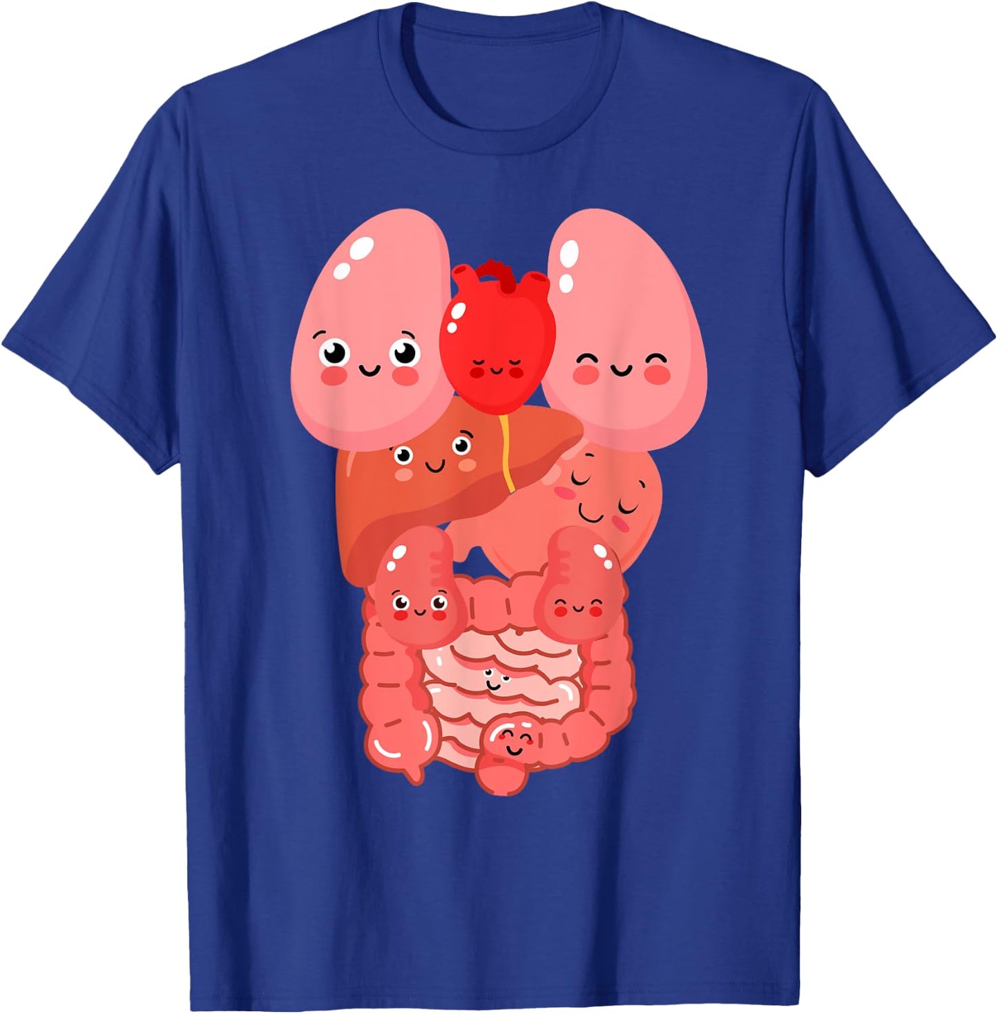 Internal Organs Funny Human Anatomy Smiling T-Shirt - T-Shirt | Royal