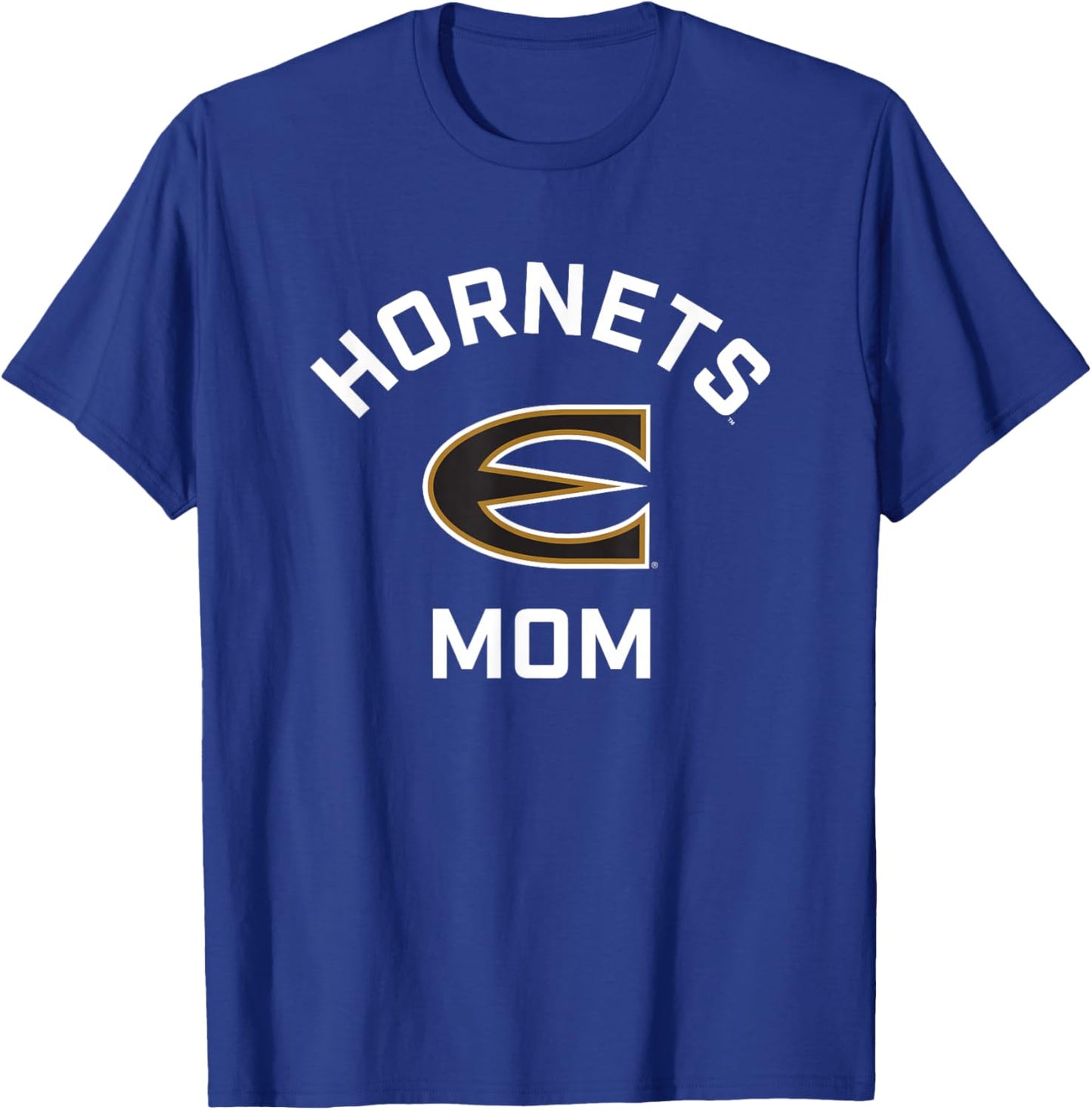 Emporia State University ESU Hornets Arched Mom T-Shirt - T-Shirt | Royal
