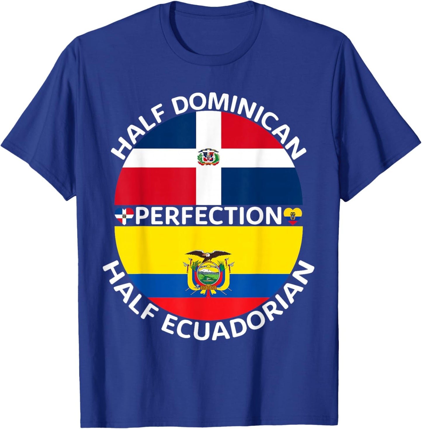Half Ecuadorian Half Dominican Republic Ecuador Flag Men T-Shirt - T-Shirt | Royal