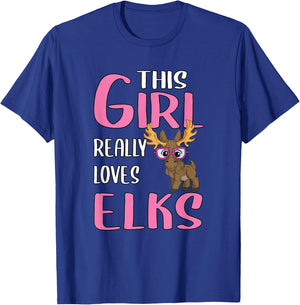 Gift This Girl Really Loves Elks T-Shirt - T-Shirt | Royal