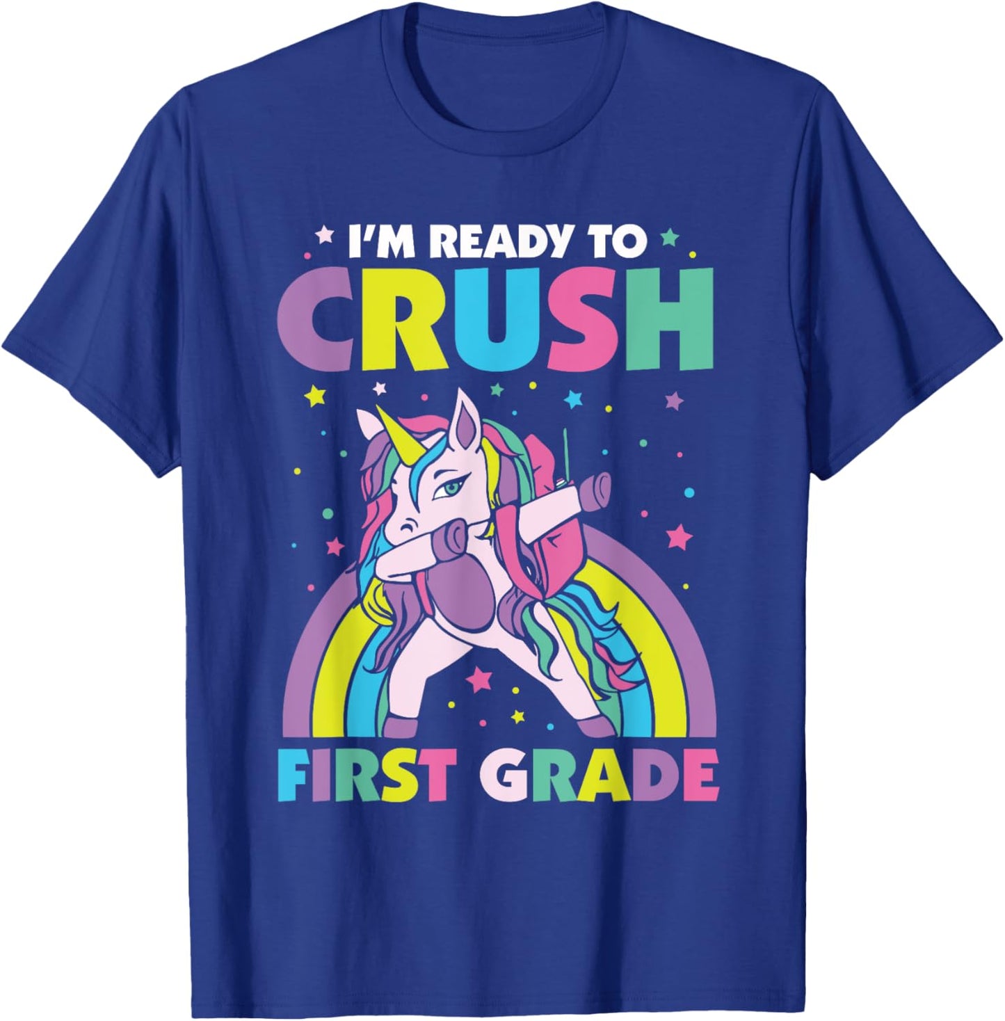 Crush 1st Grade Dabbing Unicorn Back To School Girls Gift T-Shirt - T-Shirt | Royal