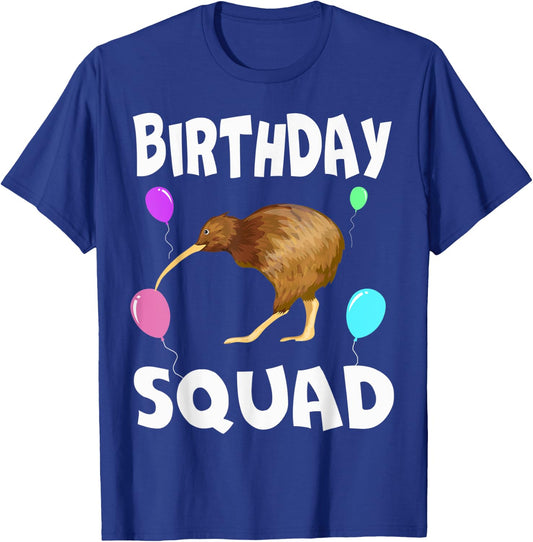 Birthday Squad Cute Kiwi bird Bday Team Men Women Kids T-Shirt - T-Shirt | Royal