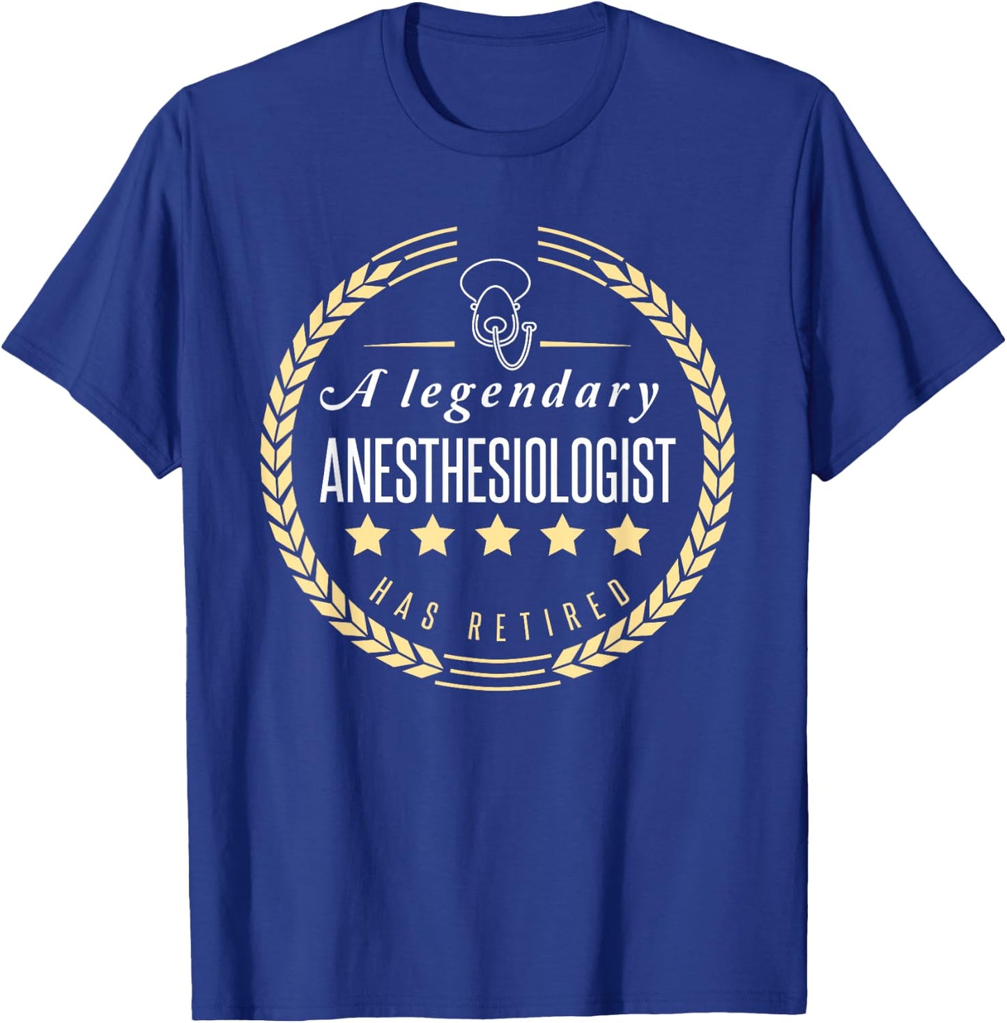 Retired Anesthesiologist Shirt Funny Retirement Gift T-Shirt - T-Shirt | Royal