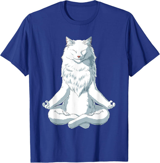 Yoga Turkish Angora Cat T-Shirt - T-Shirt | Royal