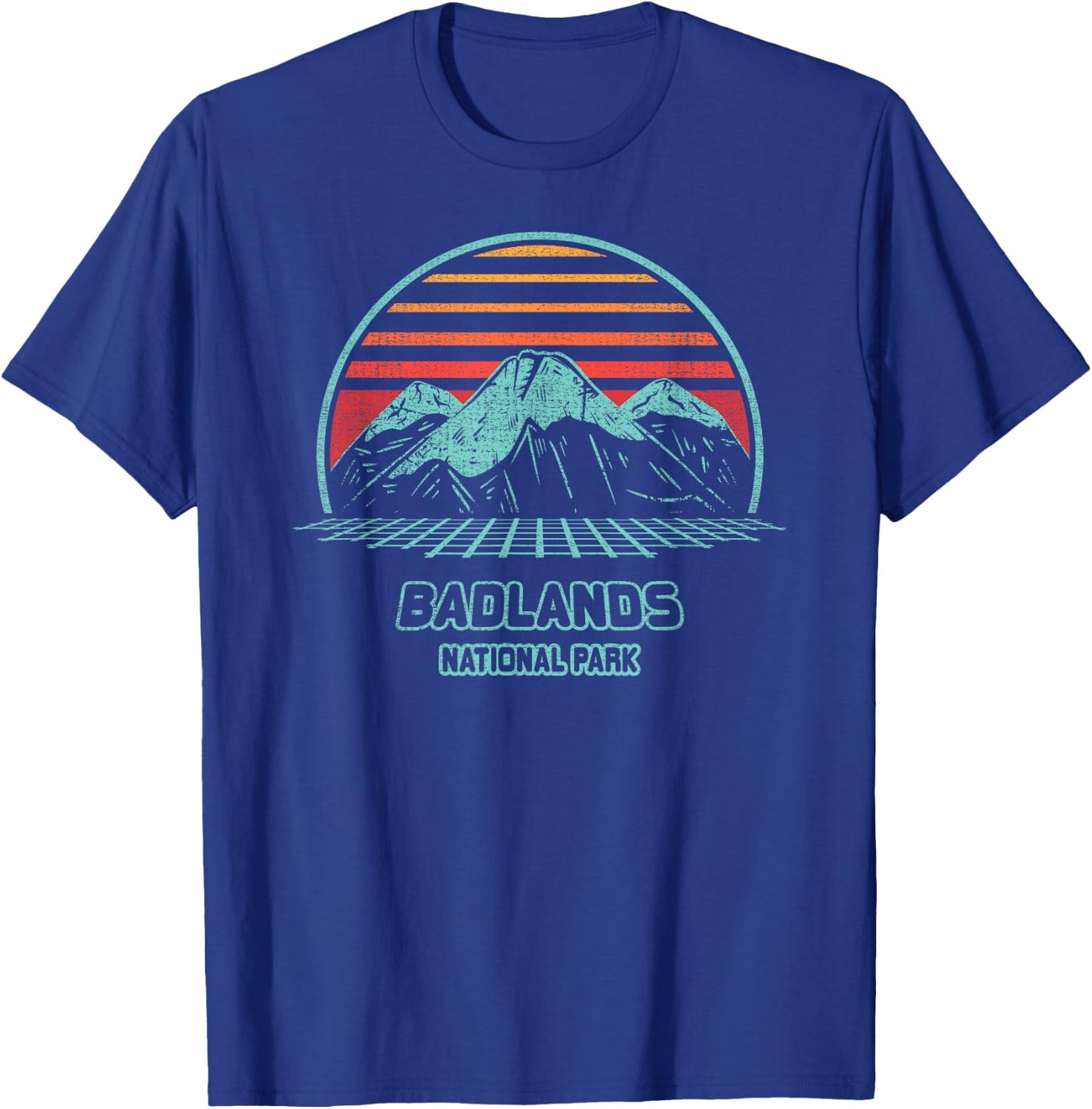Badlands National Park Retro Hiking Vintage 80s Style T-Shirt - T-Shirt | Royal