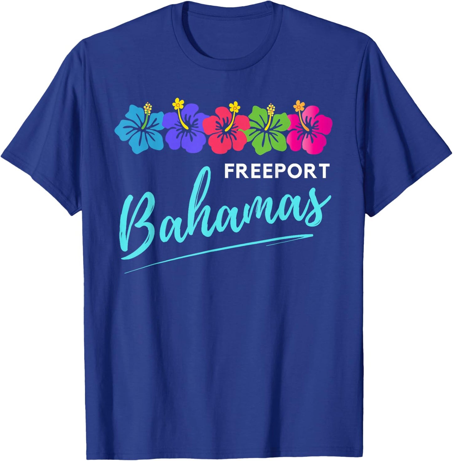 Freeport Bahamas Tropical Flower Beach Vacation Family Group T-Shirt - T-Shirt | Royal