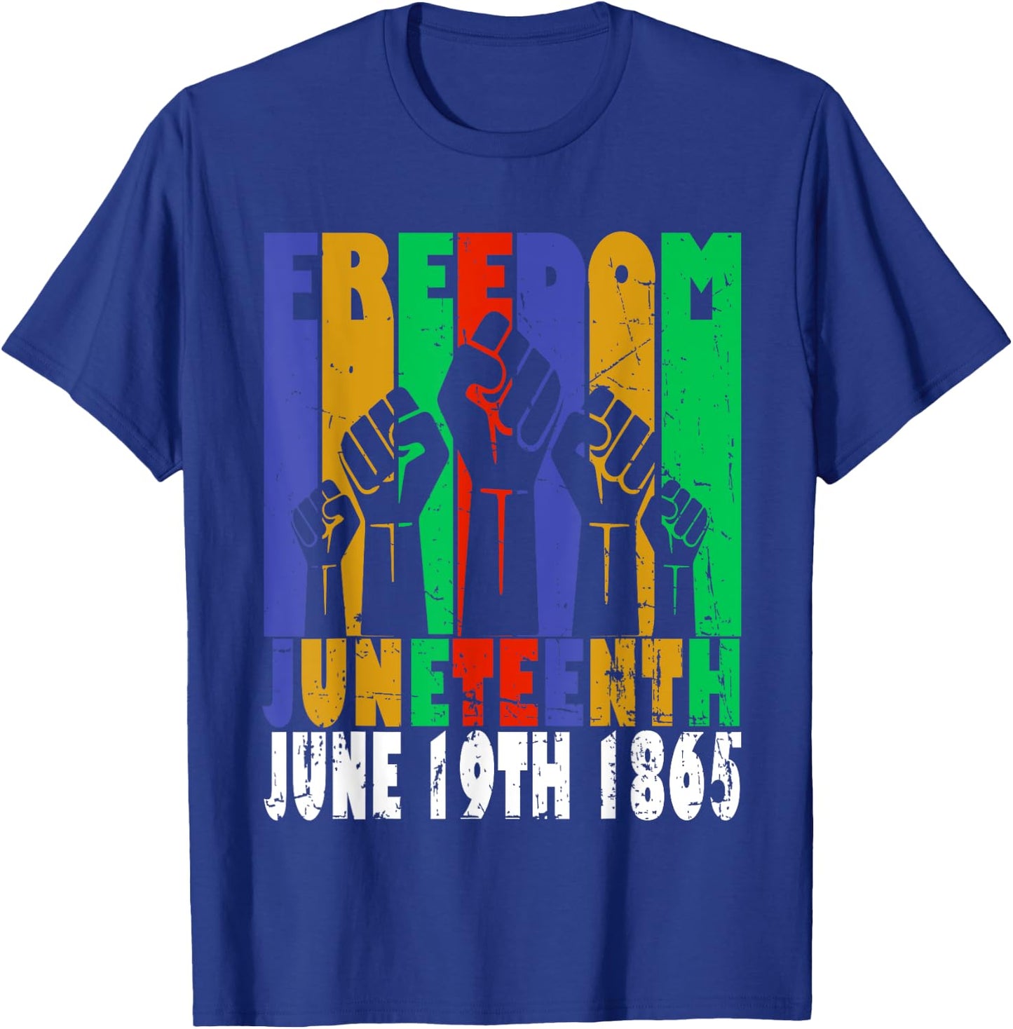 Vintage Black Freedom Day Juneteenth June 19th 1865 T-Shirt - T-Shirt | Royal