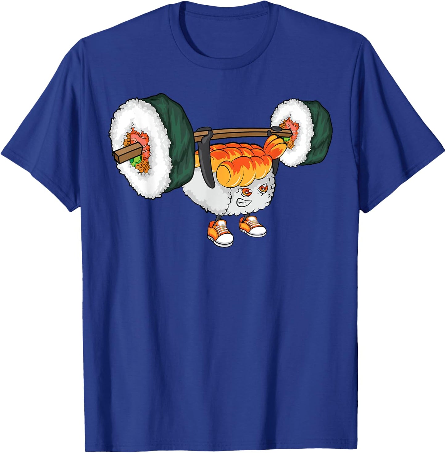 Funny Sushi Weight Lifting Japanese Food Gym Gift T-Shirt - T-Shirt | Royal