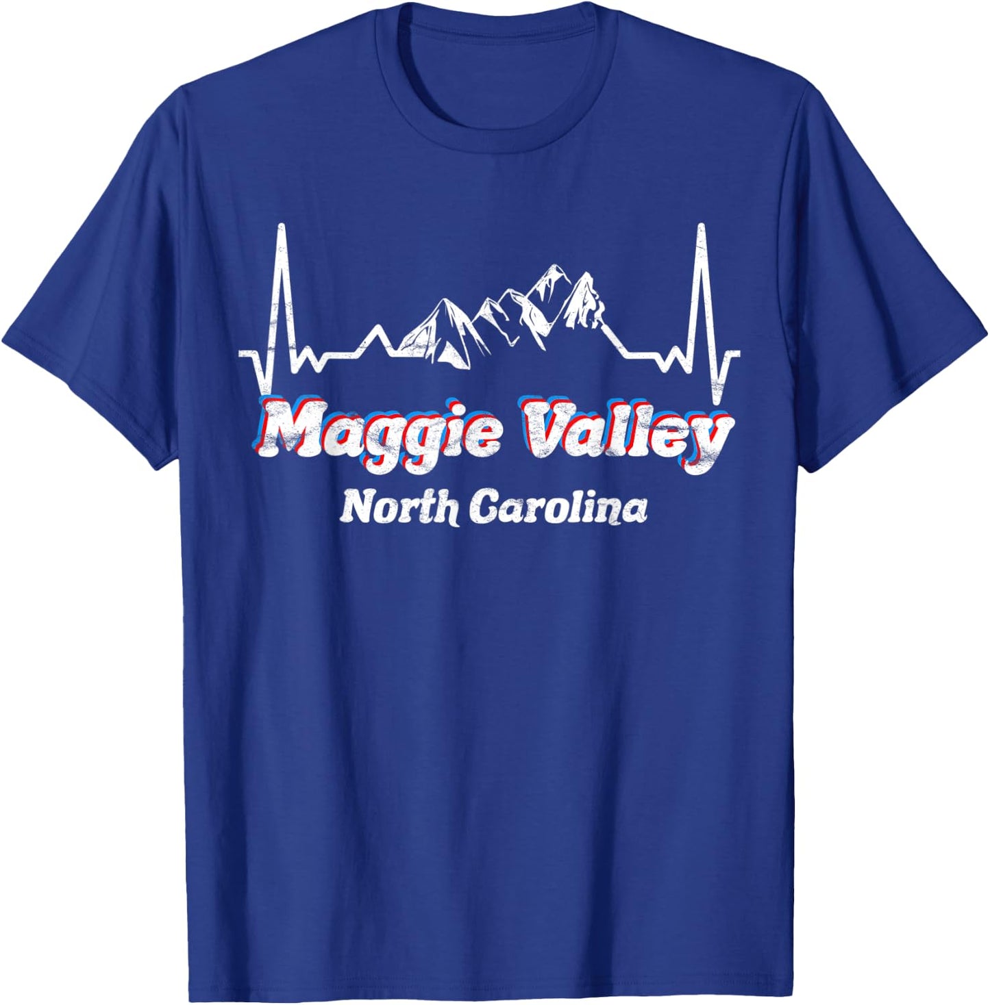 Maggie Valley, North Carolina Blue Ridge Mountains Retro T-Shirt - T-Shirt | Royal