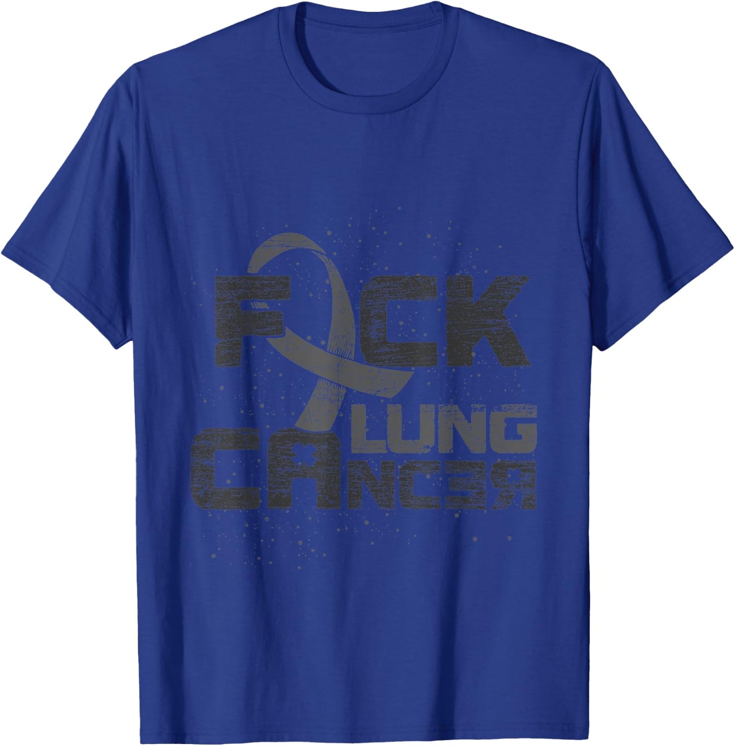 White Ribbon Lung Cancer Awareness Fuck Lung Cancer T-Shirt - T-Shirt | Royal