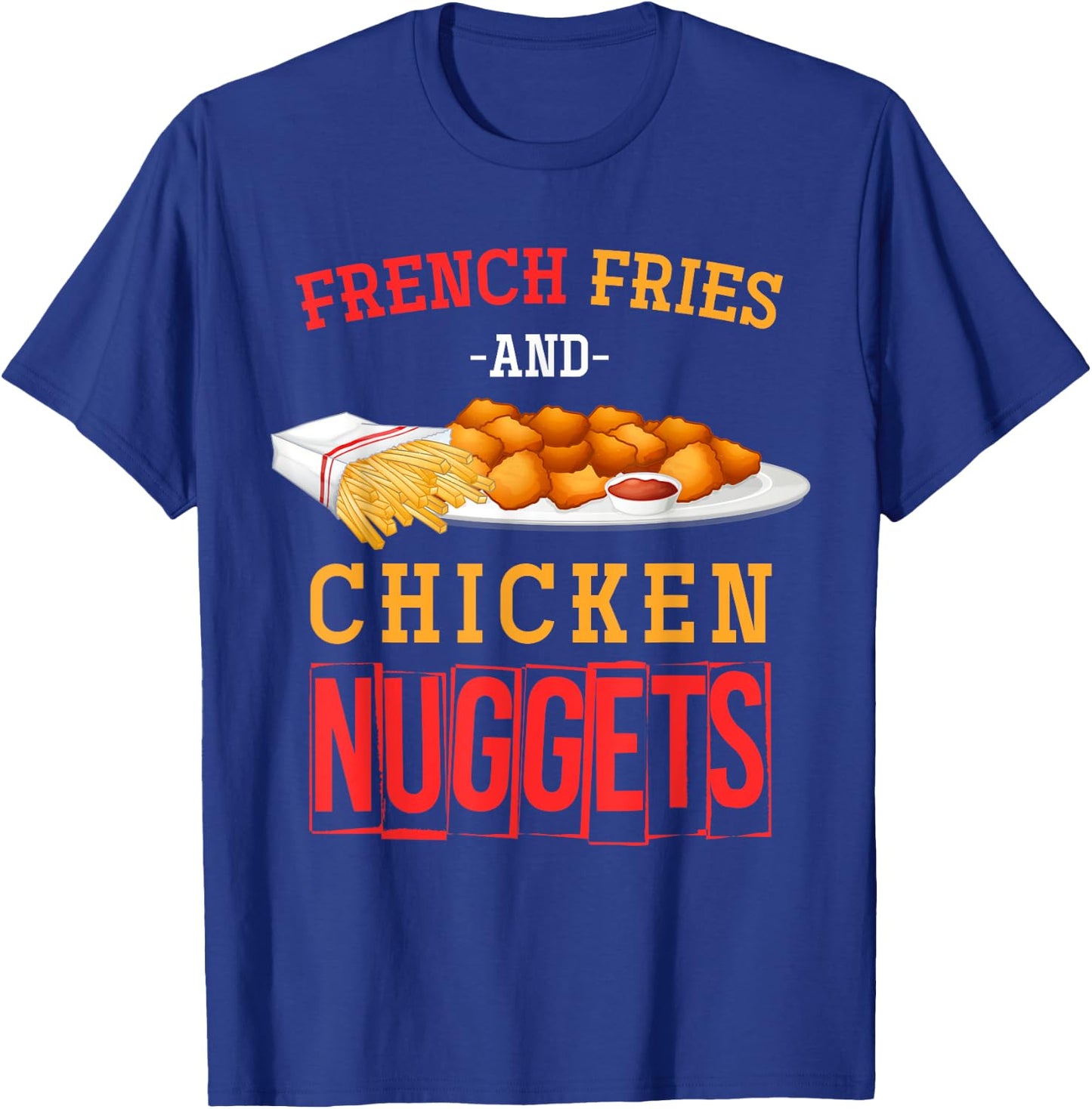 Funny Foodie Nuggets Lover Gift -Adult Chicken Nugget Black Small T-Shirt - T-Shirt | Royal