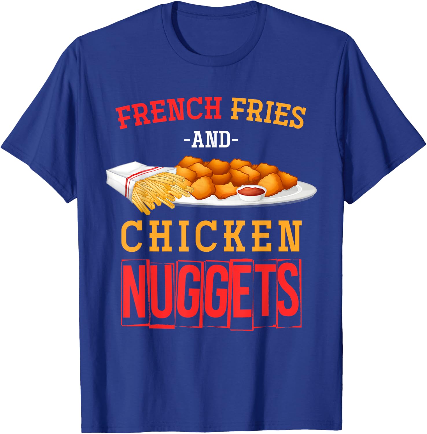 Funny Foodie Nuggets Lover Gift -Adult Chicken Nugget Black Small T-Shirt - T-Shirt | Royal