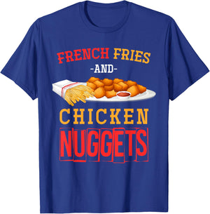 Funny Foodie Nuggets Lover Gift -Adult Chicken Nugget Black Small T-Shirt - T-Shirt | Royal