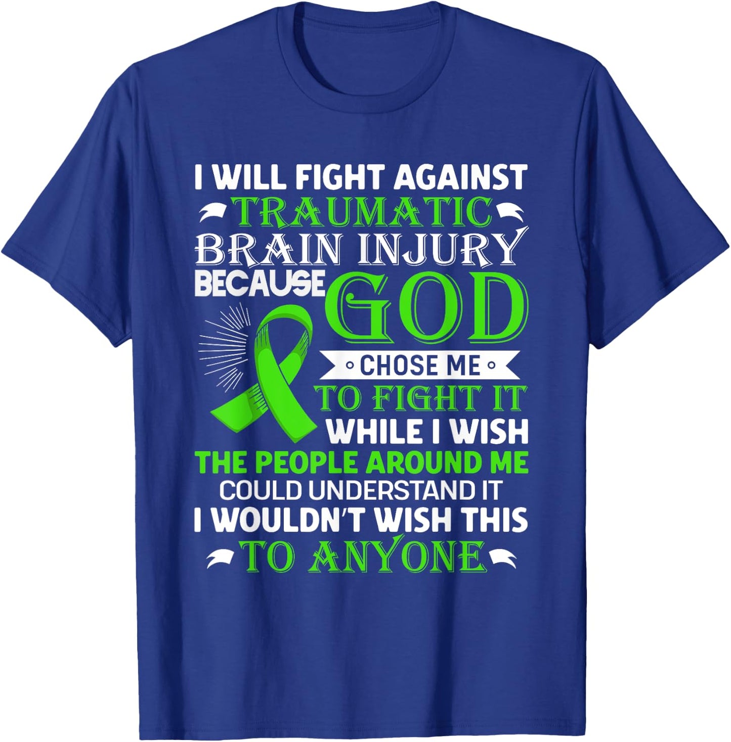 Traumatic Brain Injury Awareness TBI Warrior Awareness T-Shirt - T-Shirt | Royal