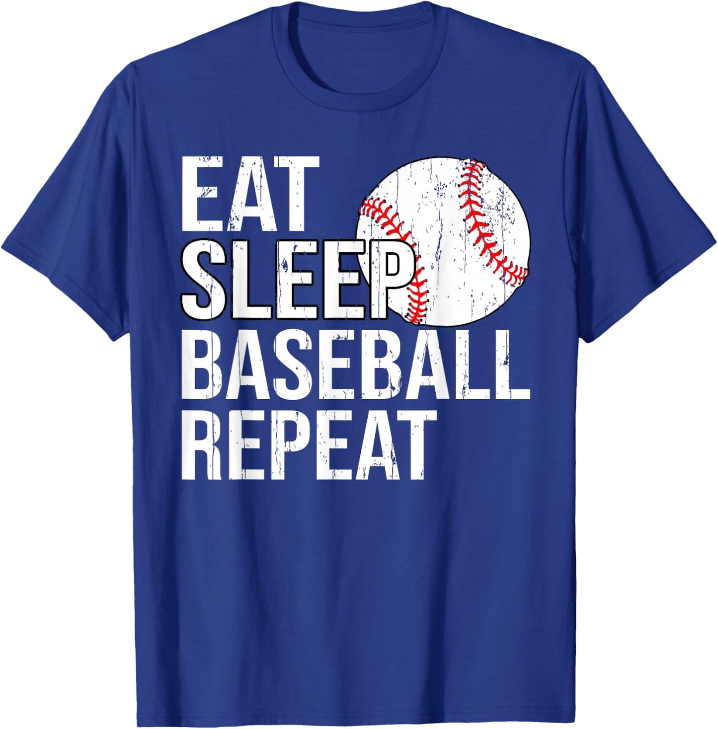 Eat Sleep Baseball Repeat Gifts Women Fathers Day T-Shirt - T-Shirt | Royal