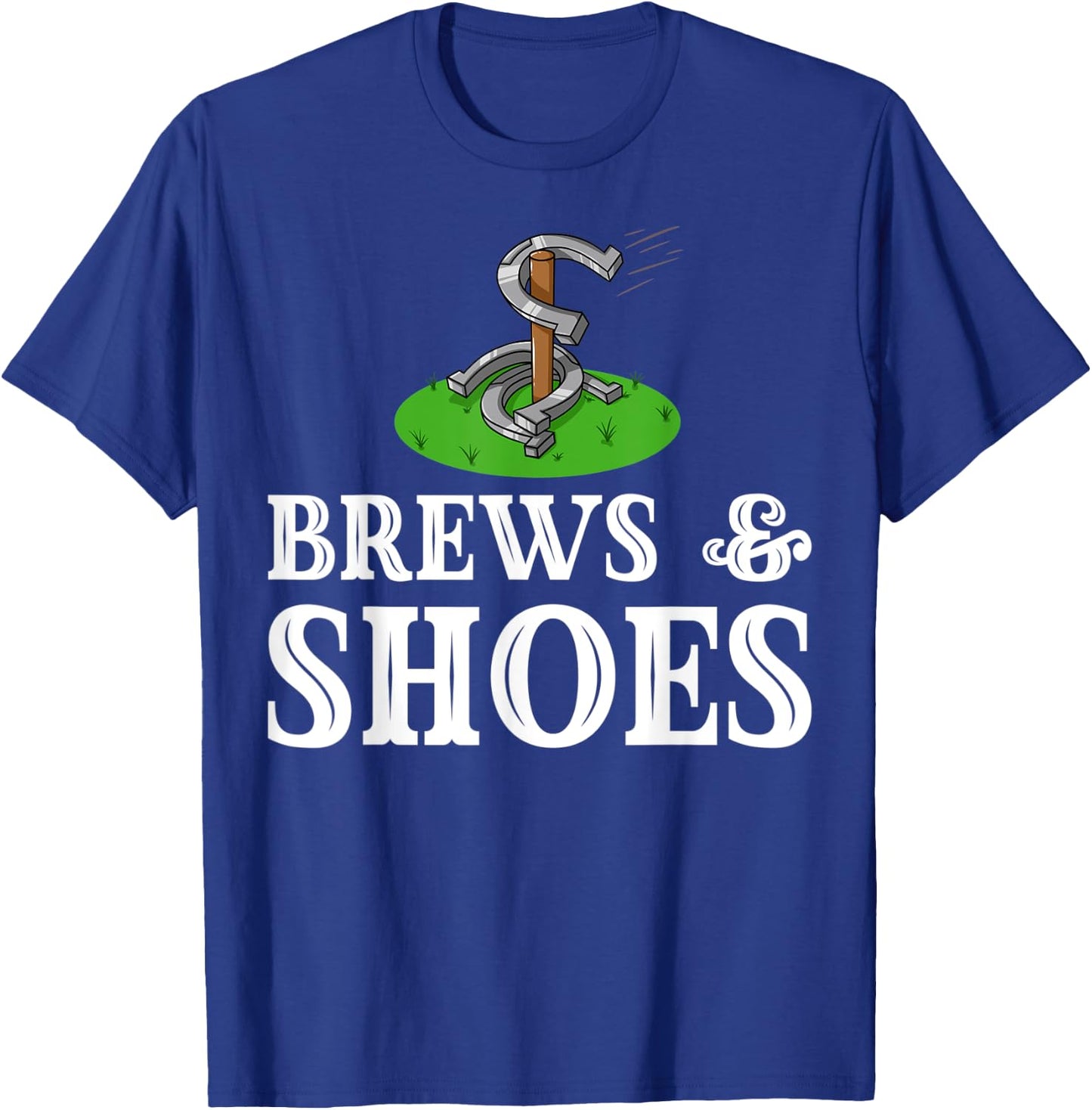 Horseshoe Pitching Gift Throwing Shoes T-Shirt - T-Shirt | Royal