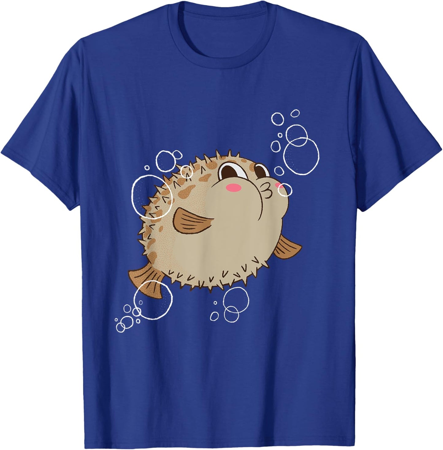 Puffer Fish Blowfish Bubbles T-Shirt - T-Shirt | Royal