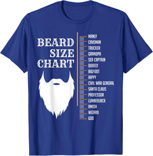 Beard Measurement Chart Shirt, Beard Length Growth Chart T-Shirt - T-Shirt | Royal