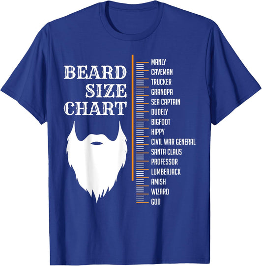 Beard Measurement Chart Shirt, Beard Length Growth Chart T-Shirt - T-Shirt | Royal