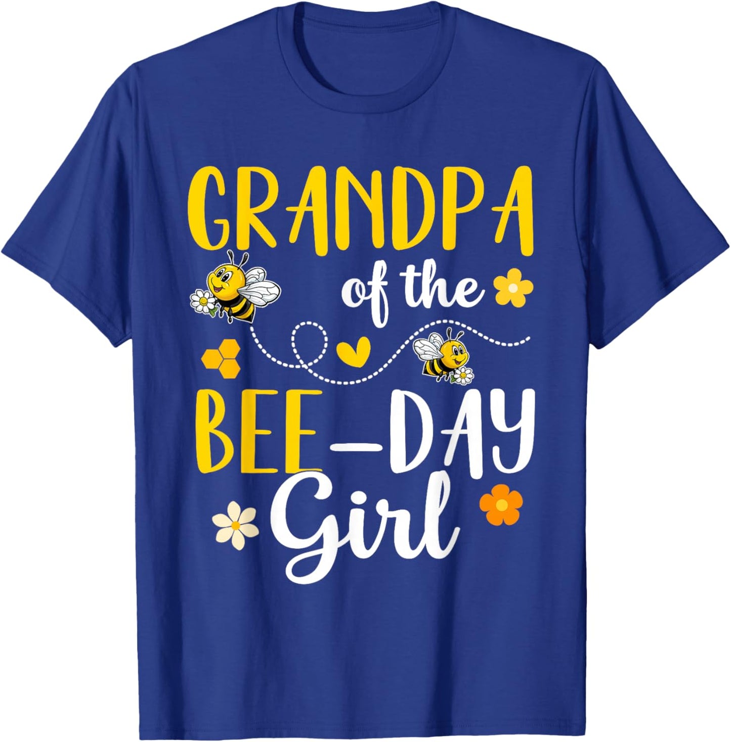 Grandpa of The Bee Day Girl Bee Birthday Party Themed T-Shirt - T-Shirt | Royal