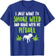 Smoke Weed Hang With Pitbull Cannabis Dog Lover Stoner Gift T-Shirt - T-Shirt | Royal