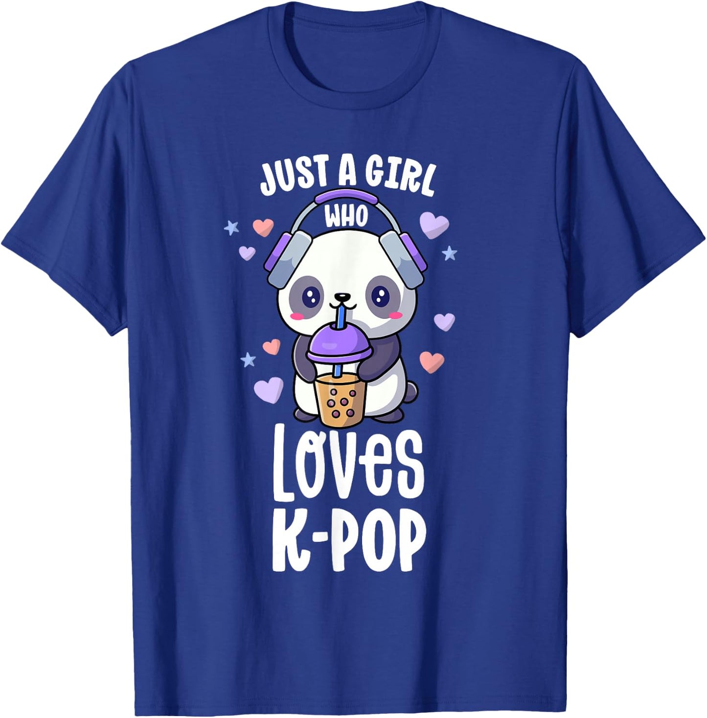 Just A Girl Who Loves K-Pop Shirt Gift Kawaii Boba and Kpop T-Shirt - T-Shirt | Royal
