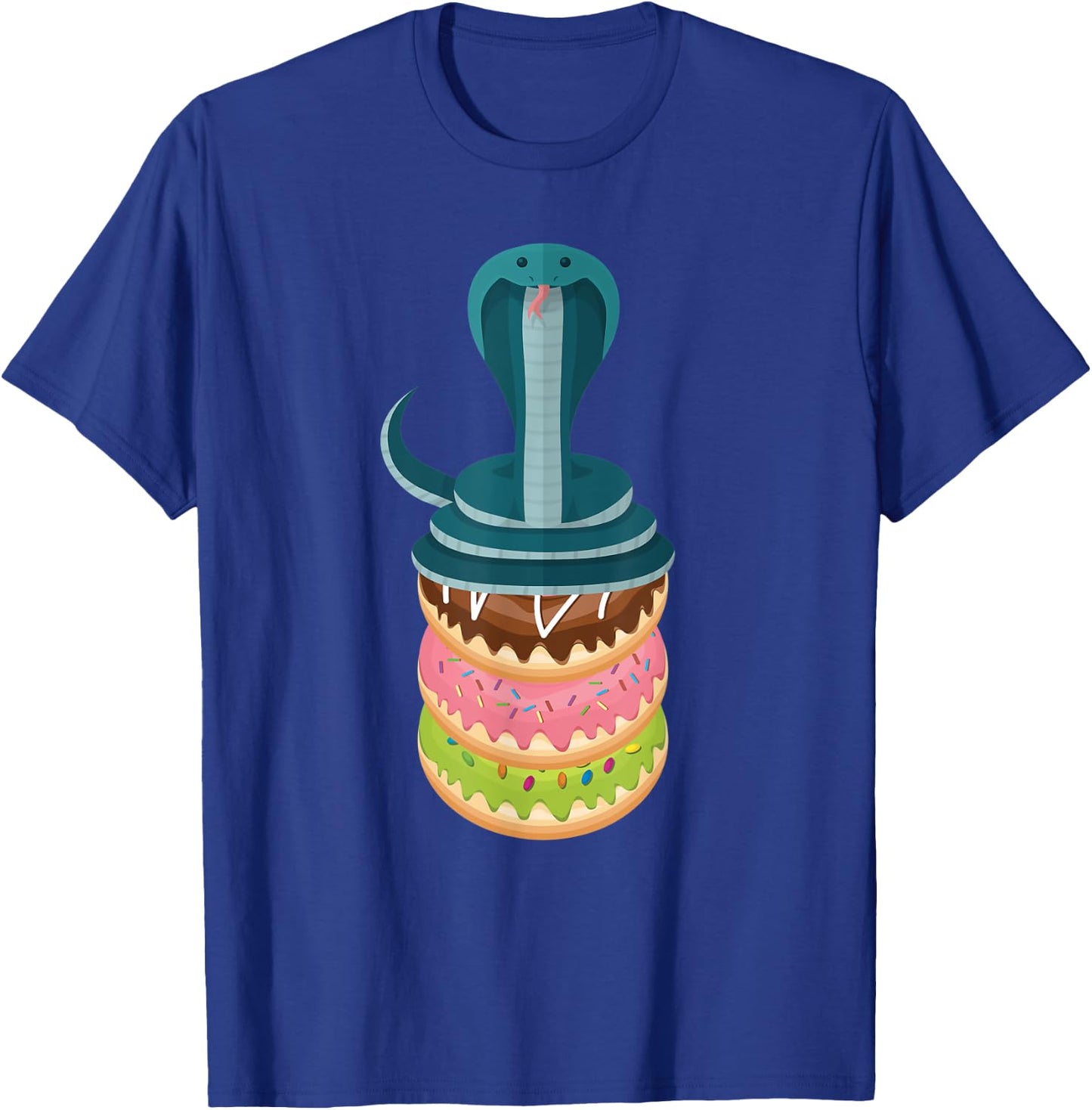 Snake Donut Cake Funny Snake T-Shirt - T-Shirt | Royal